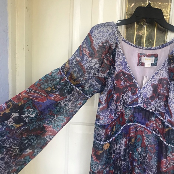 NEW Anthropologie Maeve Annabella Maxi Dress Sz 4 Floral Boho Peasant Dress - Picture 4 of 8